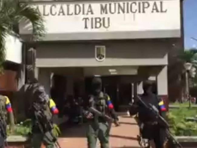 Captura de pantalla de video del grupo armado en Tibú - Cortesía