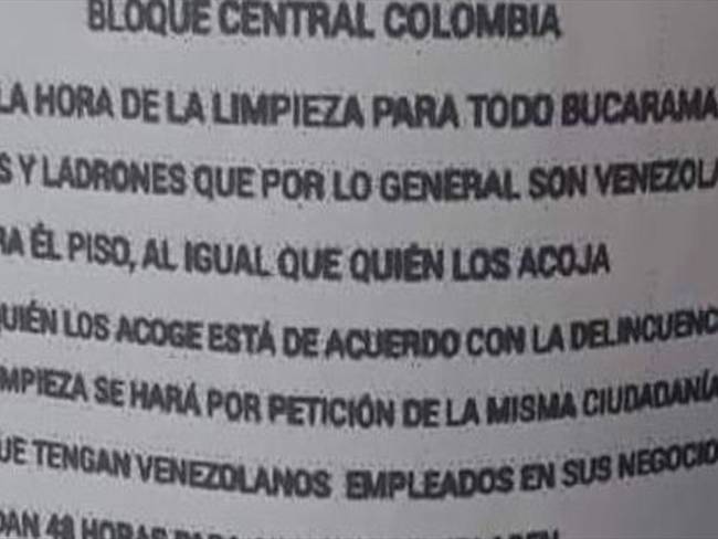 Policía desvirtúa veracidad de panfleto que amenaza a venezolanos.. Foto:suministrada.