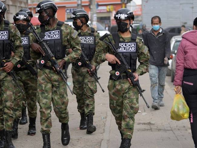 Policía Militar en Bogotá. Foto: RAUL ARBOLEDA-Getty