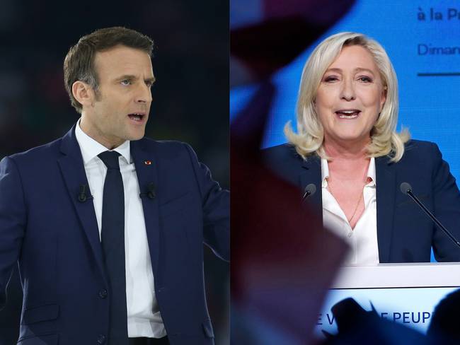 Emmanuel Macron y Marine Le Pen. Foto: Jean Catuffe/Chesnot/Getty Images