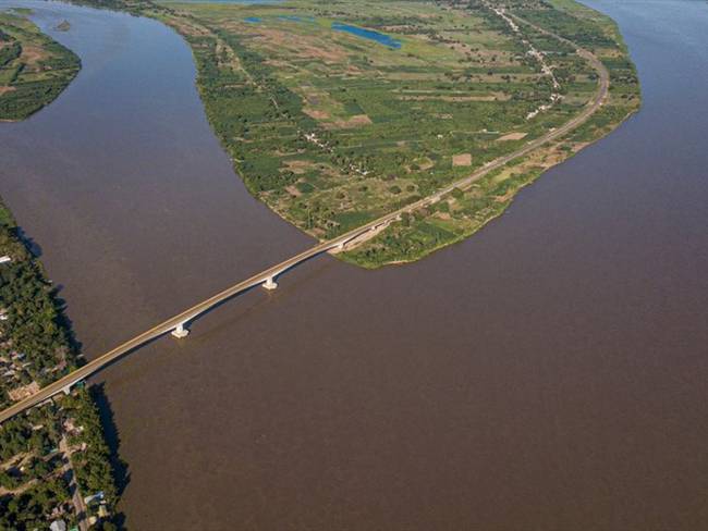 Conocido como el puente más largo de Colombia, esta megaobra conectará a Magangué con Mompox. Foto: Cortesía Fondo de Adaptación