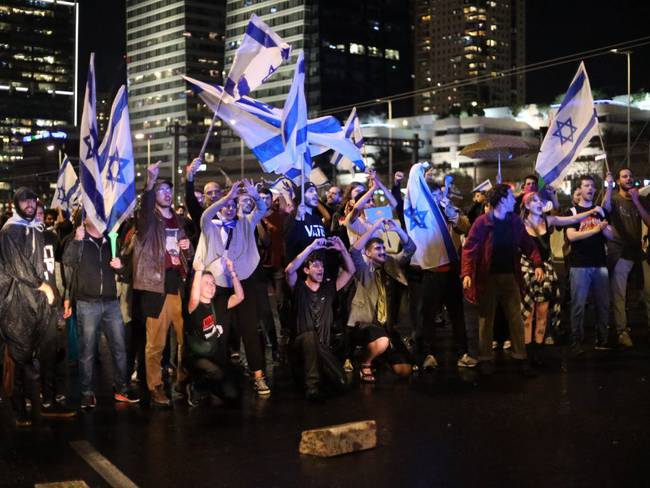 Protestas contra reforma judicial en Israel. 1 de abril de 2023. Foto: Saeed Qaq/Anadolu Agency via Getty Images.
