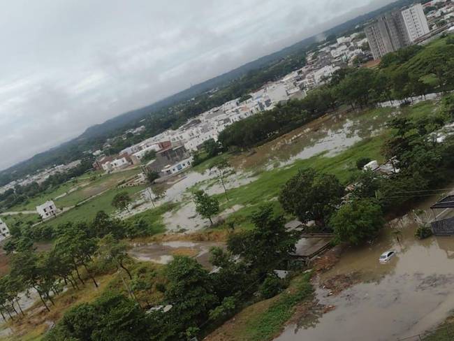 Fuertes lluvias generaron emergencia en la ciudad de Montería. Foto: cortesía Pulso del Tiempo. 