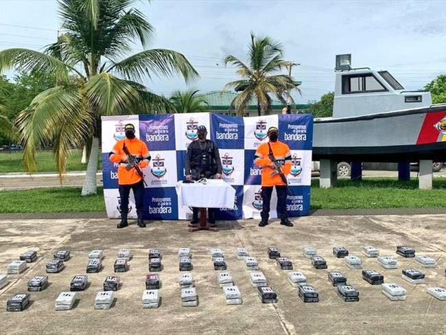 Armada incautó más de 100 kilos de cocaína . Foto: Twitter: @ArmadaColombia