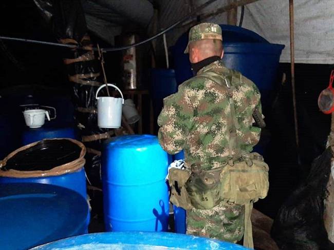 En el sitio, las tropas encontraron estructuras para albergar hasta 16 personas . Foto: Fuerza Aérea Colombiana