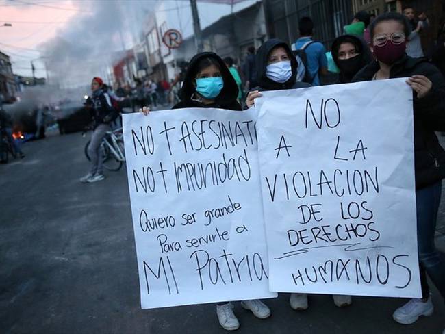 Movilización en Bogotá por víctimas del conflicto. Foto: Colprensa