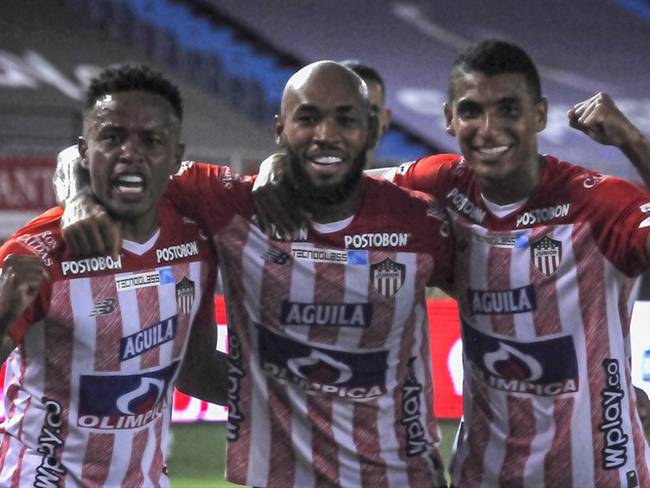 Jugadores del Junior de Barranquilla en la liga colombiana. Foto: Colprensa - Cortesía Dimayor