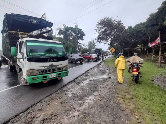 El hecho impidió la movilidad por varios minutos en la carretera internacional. Crédito: Red de Apoyo Cauca.