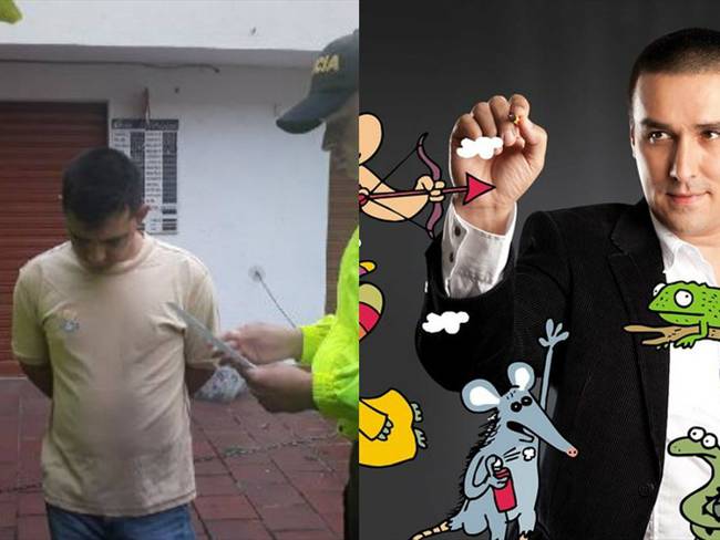 Ariel Ortega amenazó por redes sociales al caricaturista Julio César González, más conocido como Matador. Foto: Policía (izquierda) y Colprensa