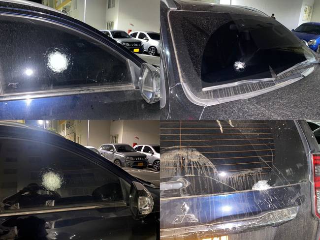 El vehículo en el que viajaba el abogado recibió alrededor de seis impactos con arma de fuego. Foto: Crédito. 