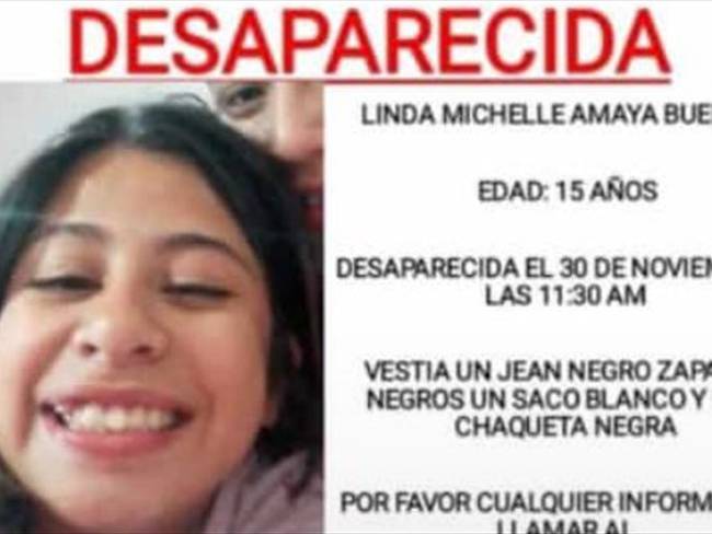 Linda Michel Amaya Buelvas, desaparecida en Bogotá. Foto: Cortesía