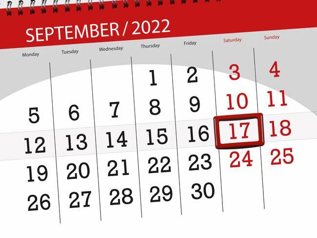 Calendario de septiembre 2022. Foto: Getty Images