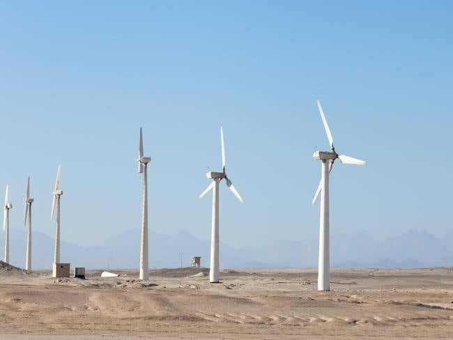 Wind generators against the sky, Egypt