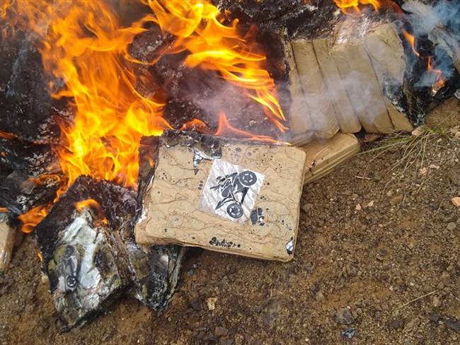 La sustancia incautada fue incinerada por parte de la Guardia Indígena. Foto: Cric