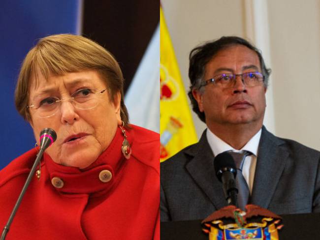 Michelle Bachelet y presidente Gustavo Petro. Foto: Getty Images.