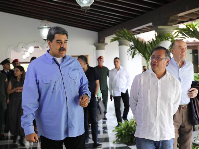 Reunión entre Gustavo Petro y Nicolás Maduro. Foto: prensa Miraflores.