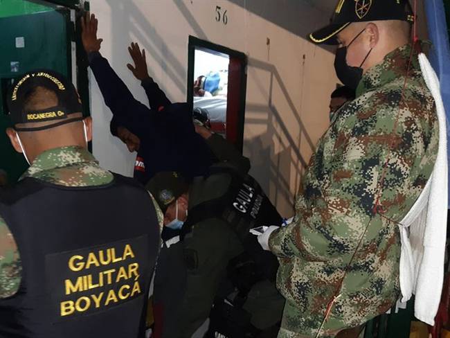 El operativo se adelantó por parte de los Gaula Militar de Boyacá y Cauca, así como el Gaula de Policía de Boyacá con la ayuda del CTI y el Inpec.. Foto: Fiscalía General de la Nación