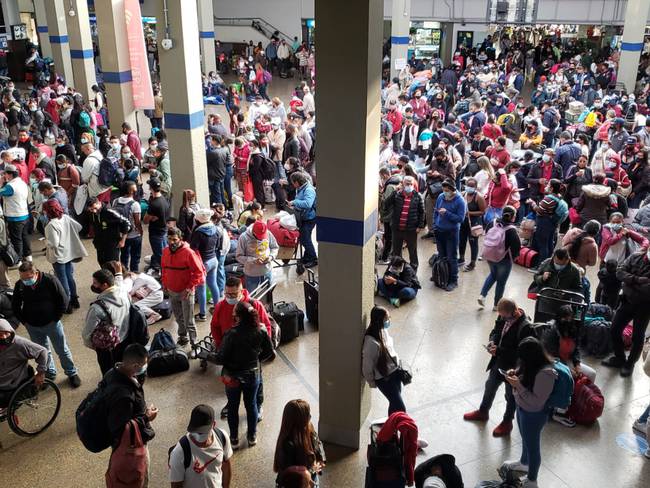 Plan éxodo: Se registraron aglomeraciones en Terminal de Salitre en Bogotá