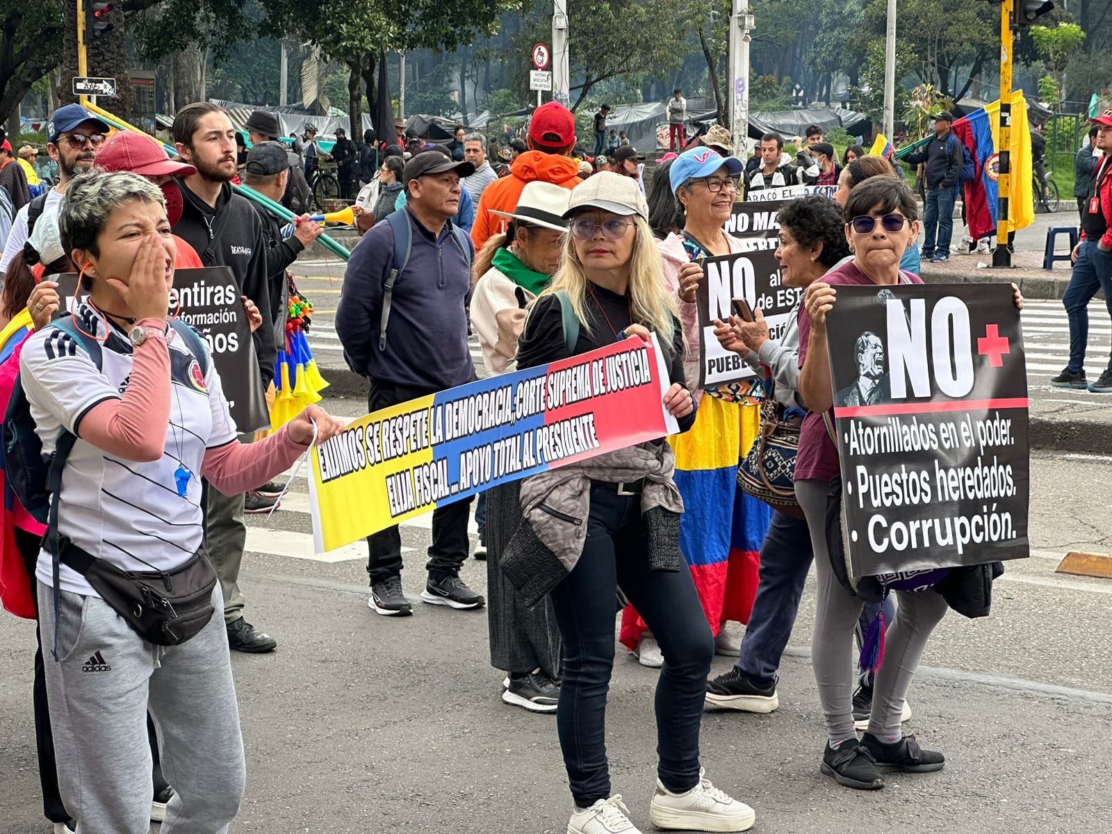 Marchas en Bogotá este 8 de febrero. Foto: W Radio