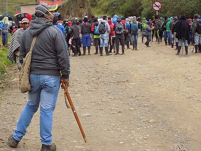 El Consejo Regional Indígena del Cauca advirtió que si el Gobierno Nacional no atiende las peticiones, la comunidad tomará las determinaciones en el punto de concentración. Foto: Colprensa