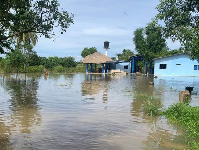 Cerca de 500 familias campesinas están inundadas en zona rural de Montería. Foto: cortesía.