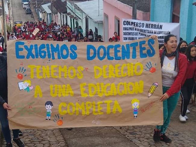 Continúan protestas por falta de docentes en Norte de Santander- Cortesía Dora Álvarez