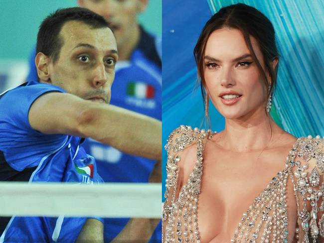 Jugador italiano de voleibol Roberto Cazzaniga y modelo brasileña Alessandra Ambrosio