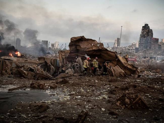 Diez bomberos de la primera línea de atención fallecieron tras la explosión. Foto: Getty Images / FADEL ITANI