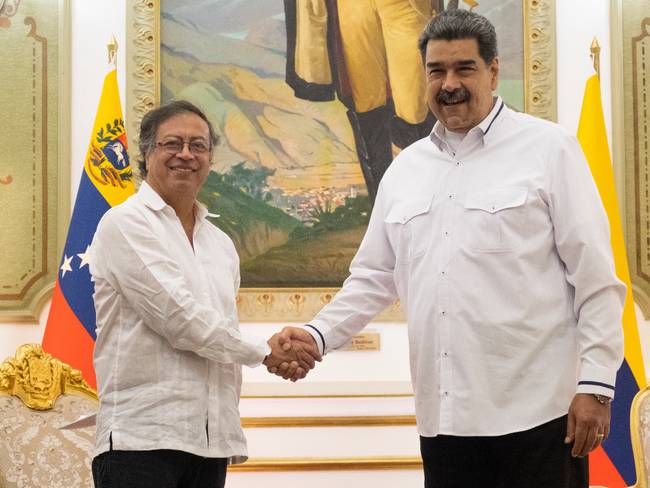 Presidente de la República, Gustavo Petro Urrego y su homólogo de Venezuela, Nicolás Maduro. Foto: Colprensa.