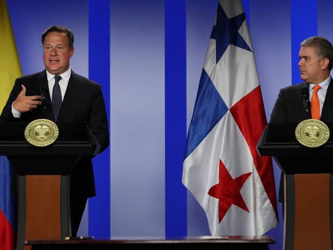 El presidente de Panamá, Juan Carlos Varela, y el presidente de Colombia, Iván Duque. Foto: Agencia EFE
