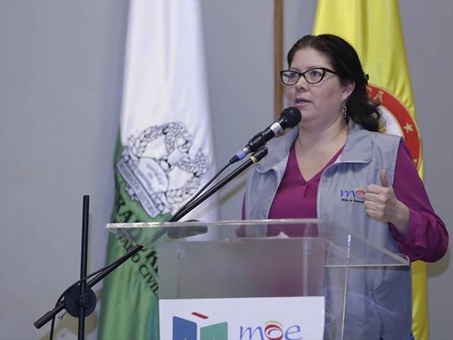 Alejandra Barrios, directora de la MOE, advierte problemas de seguridad, de cedulación, de participación de las víctimas en zonas aún afectadas por grupos armados.. Foto: Colprensa - Sergio Acero