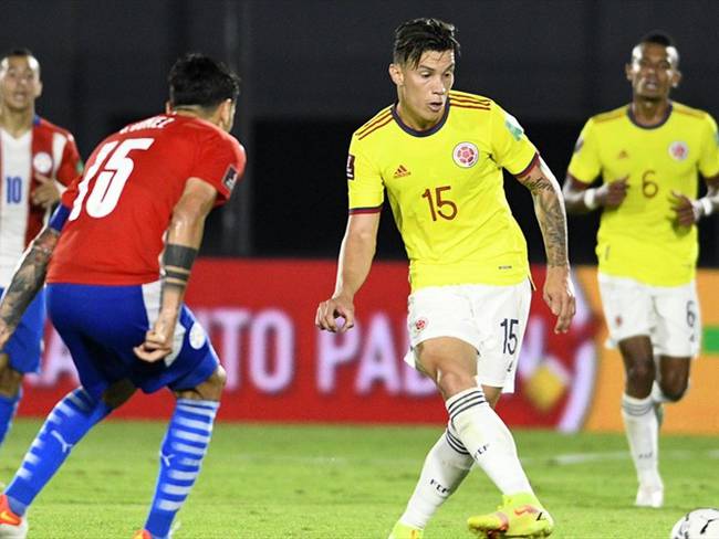 Matheus Uribe, jugador de la Selección Colombia ante Paraguay en Asunción. Foto: Colprensa-cortesía FCF