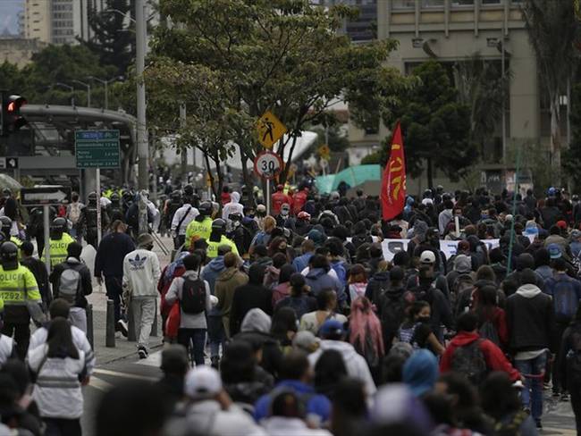 Disturbios en el centro de Bogotá. Foto: Colprensa