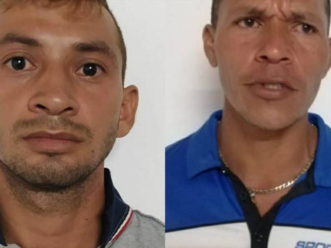 Capturan a dos presuntos sicarios de ‘Los Caparros’ en Montelíbano. Foto: Prensa Policía Nacional