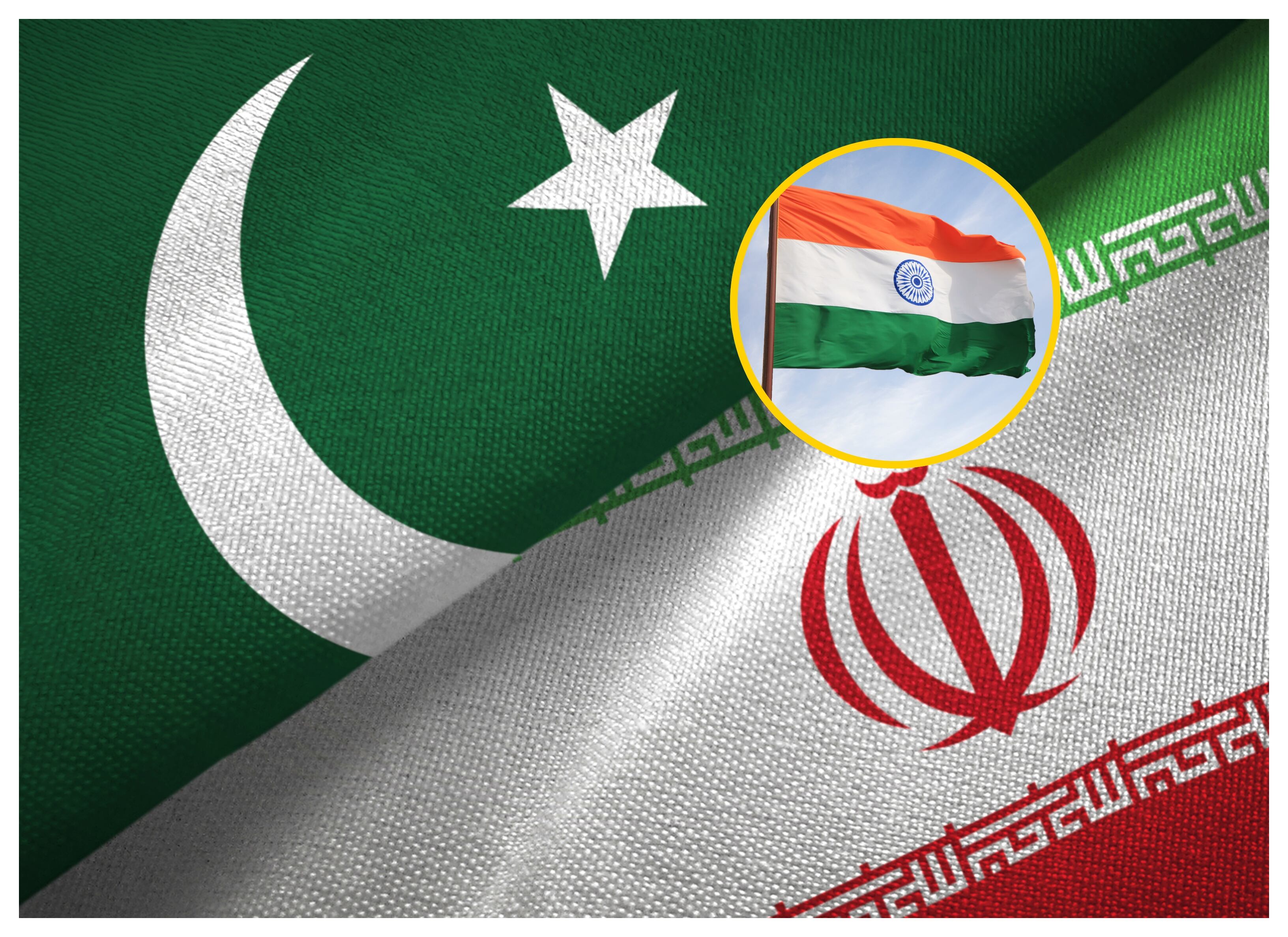 Banderas de Irán, Pakistán e India. Foto: Oleksii Liskonih y menonsstocks vía Getty Images. 