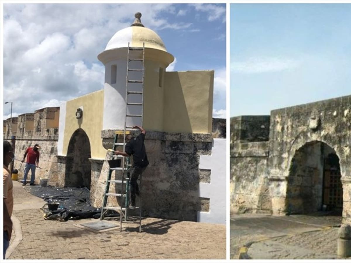 Indignación en Cartagena: pintaron el fuerte de San Sebastián del Pastelillo