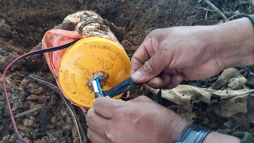 El Grupo Marte desactivó los elementos de manera controlada . Foto: Ejército Nacional