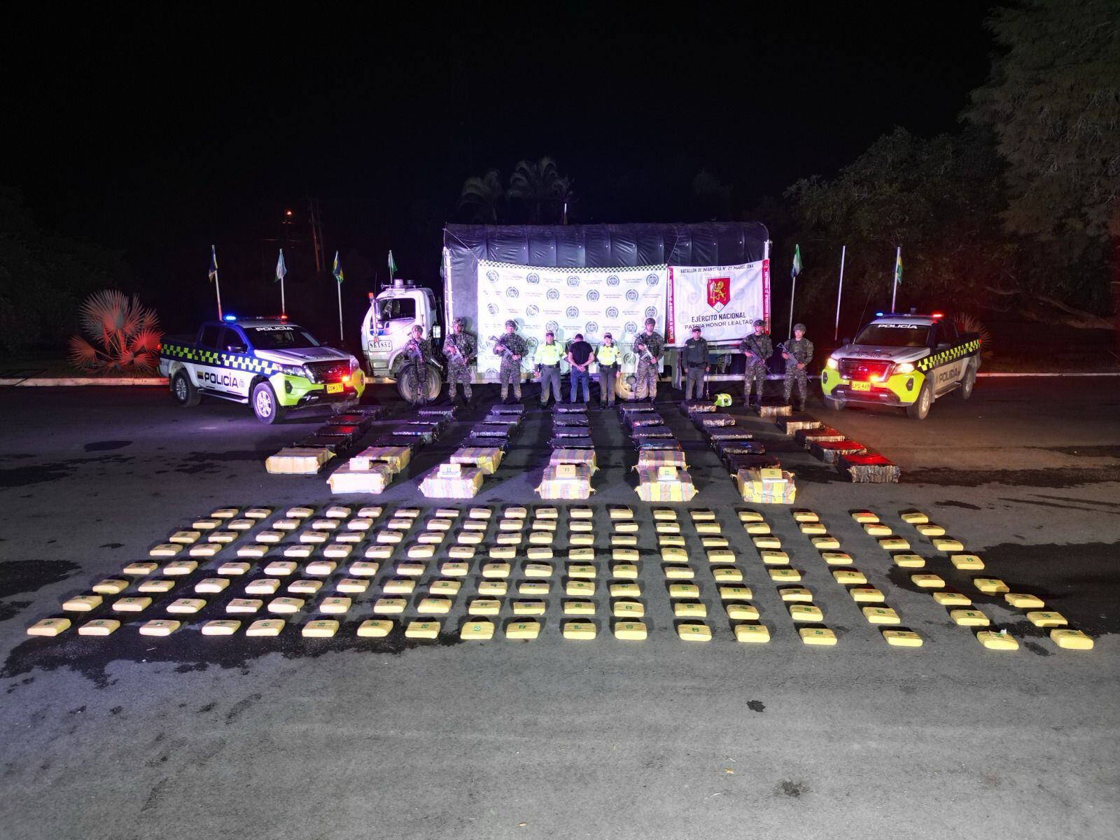 Incautan cargamento de Marihuana en Huila. Foto: cortesía Policía.