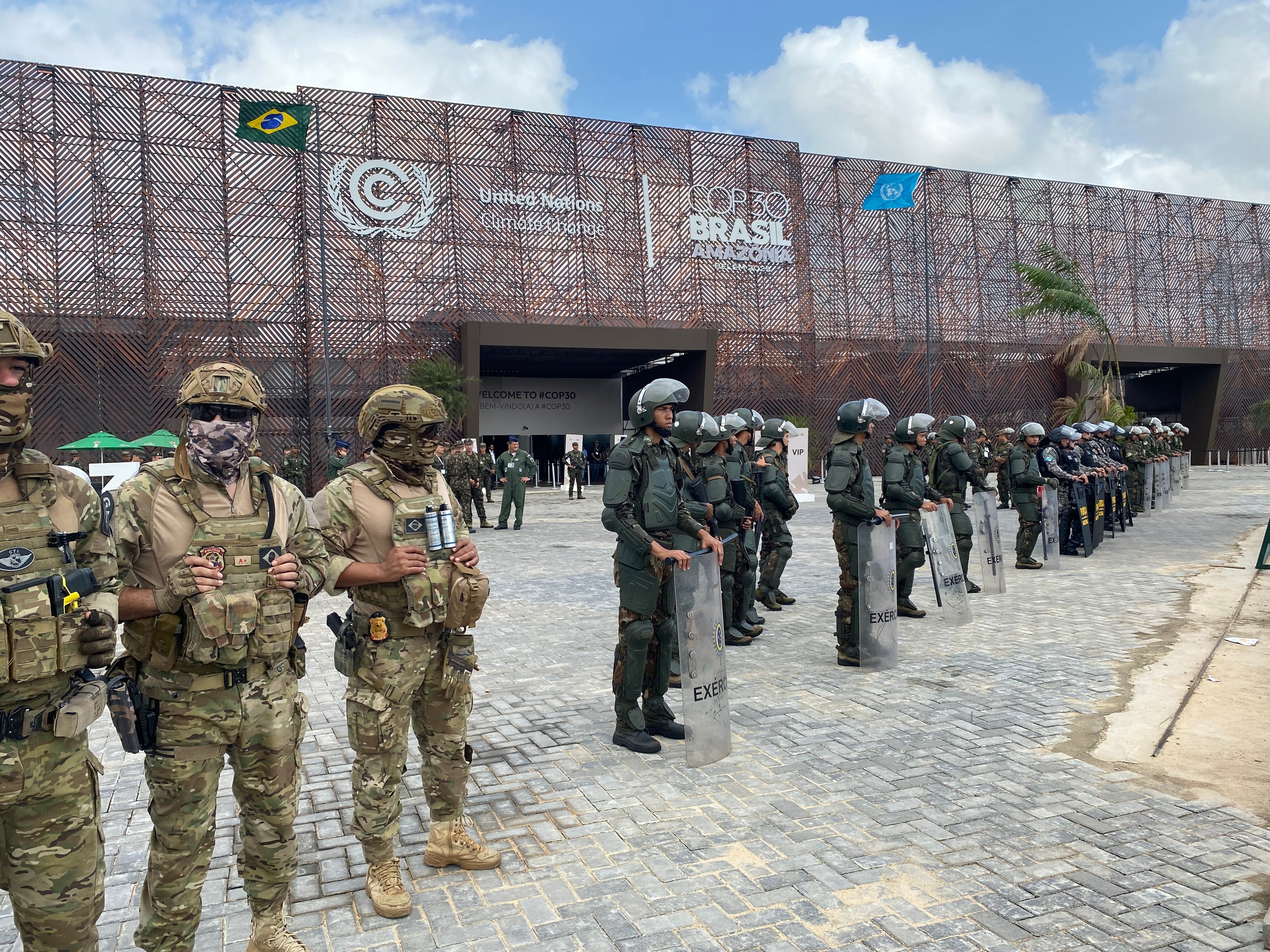 Policía de Brasil en la Cop 30. Foto: Thorsten Holtz/picture alliance via Getty Images
