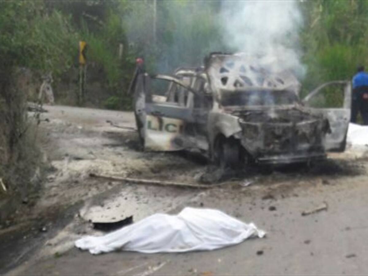 Dos policías muertos en emboscada a patrulla en Caldono, Cauca