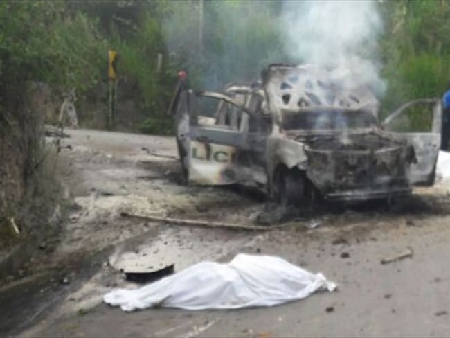 Dos policías muertos en emboscada a patrulla en Caldono, Cauca