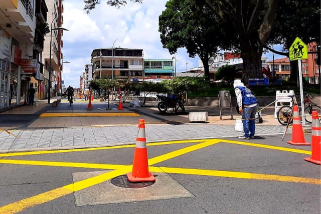 Intersección Vial con X amarilla. Foto: Alcaldía de Armenia.