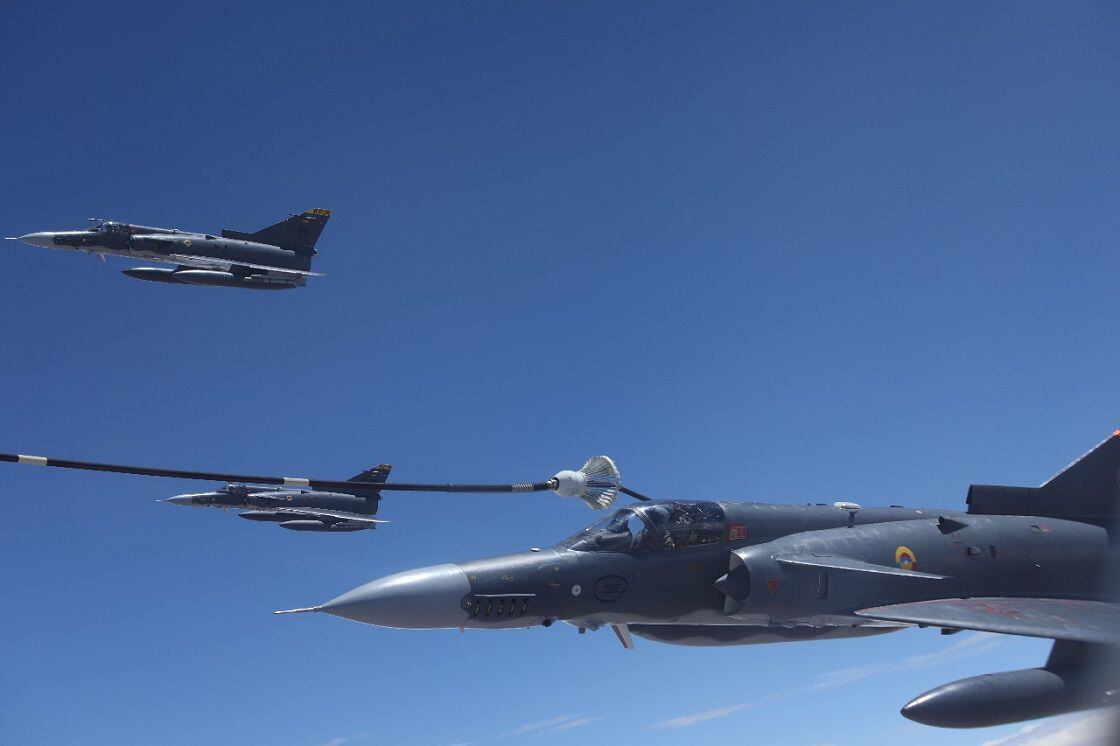 Aviones Kfir. Crédito: Fuerza Aérea Colombiana