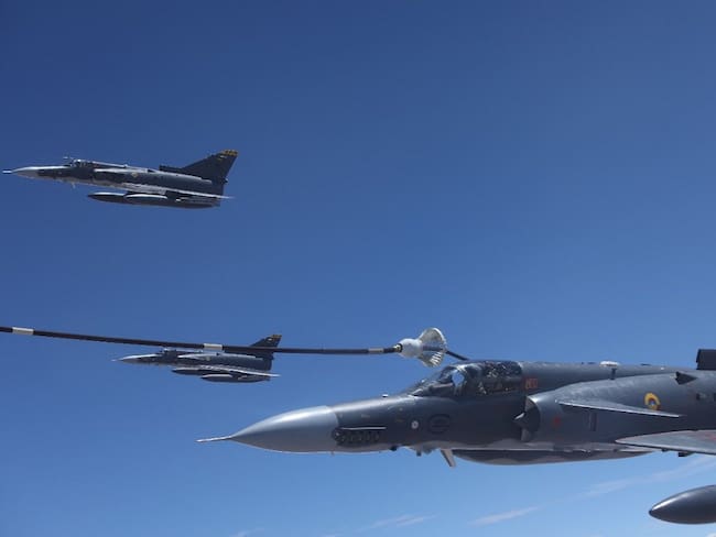 Aviones Kfir. Crédito: Fuerza Aérea Colombiana