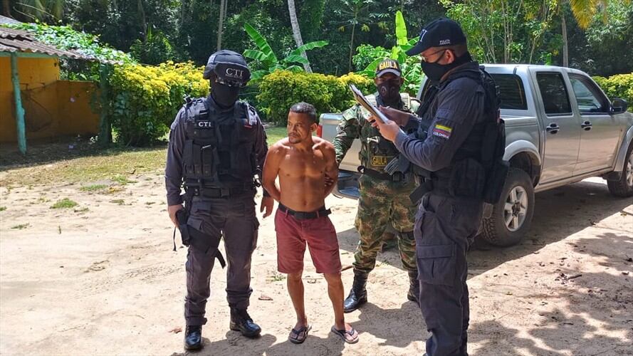 Alias ‘Chuky’ aceptó ser el asesino del líder social Alejandro Llinás. Foto: Gaula Militar del Magdalena