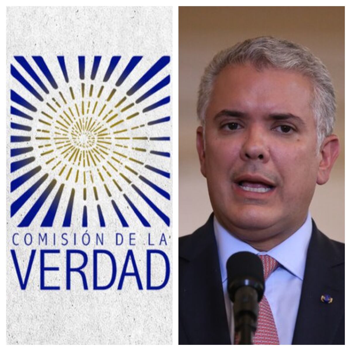Comisión de la Verdad e Iván Duque. Foto: Colprensa y Fundación Paz y Reconciliación.