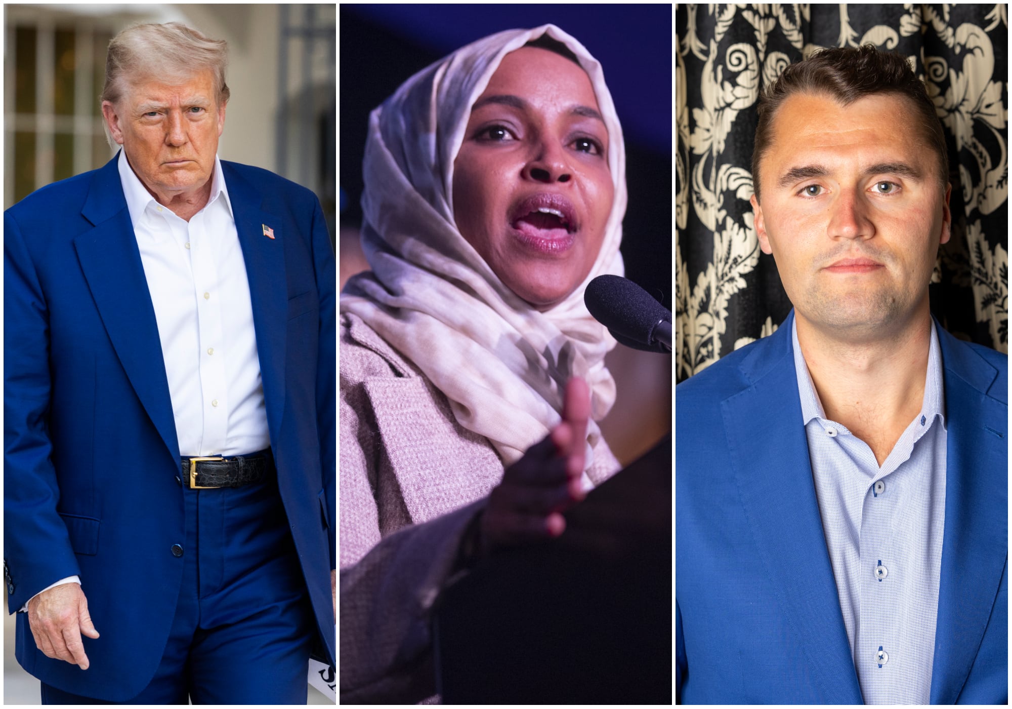 Trump arremetió contra la congresista Ilhan Omar, quien criticó la figura de Charlie Kirk. Foto: Getty Images/ EFE.