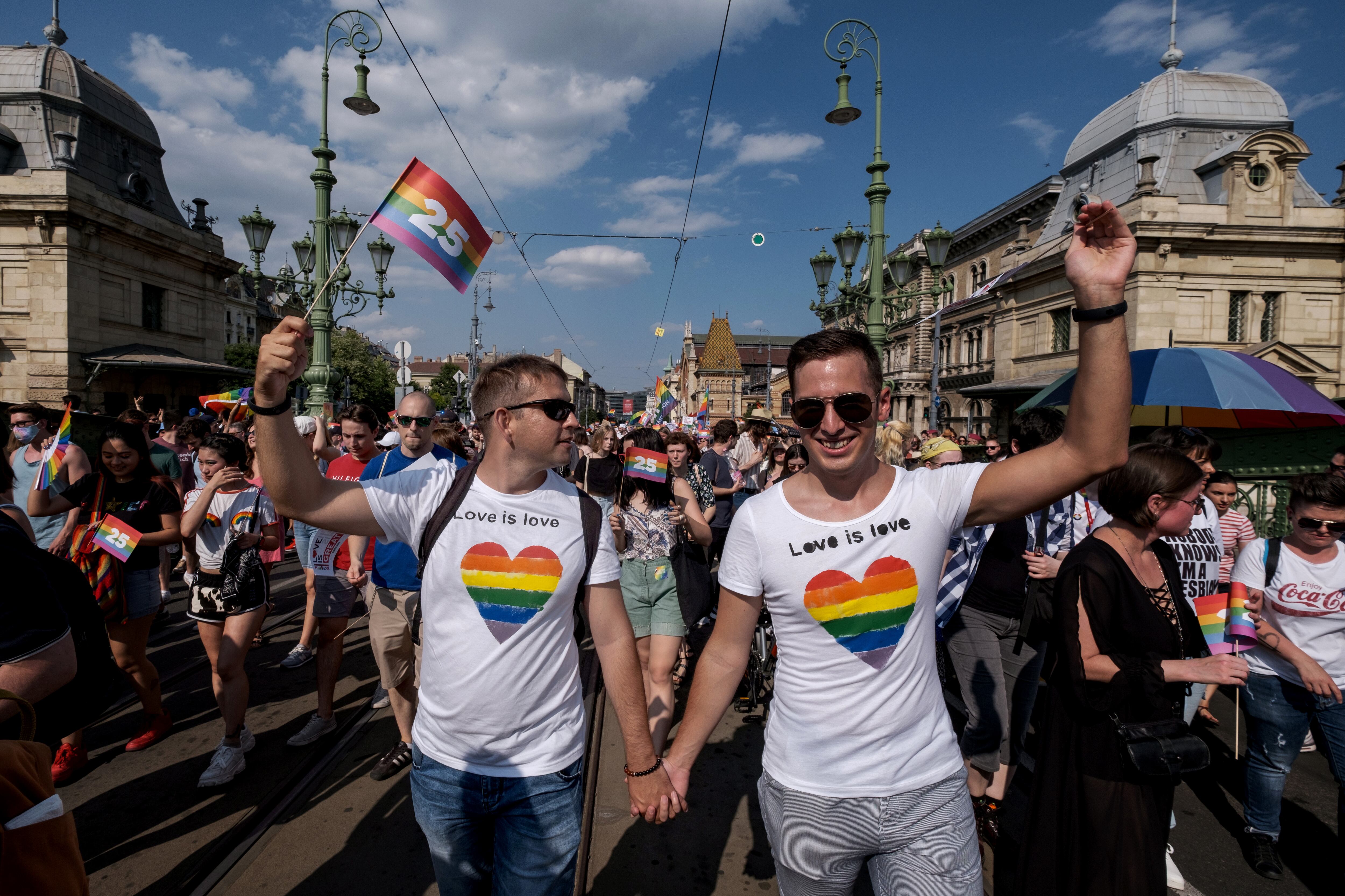 Marcha del Pride en Budapest, Hungría.Foto de Janos Kummer/Getty Images