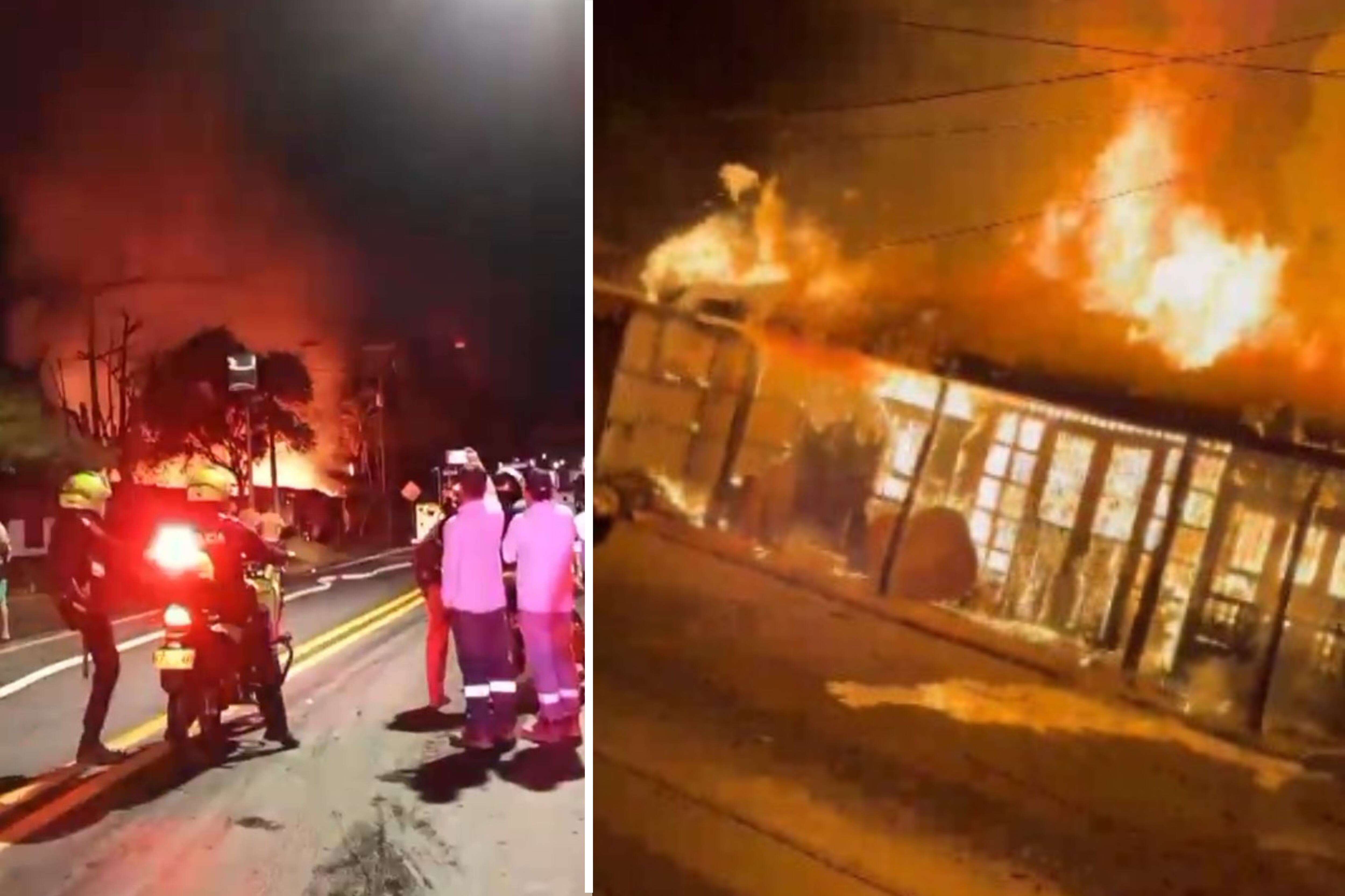 Incendio en La VIrginia, Risaralda (foto: comunidad)