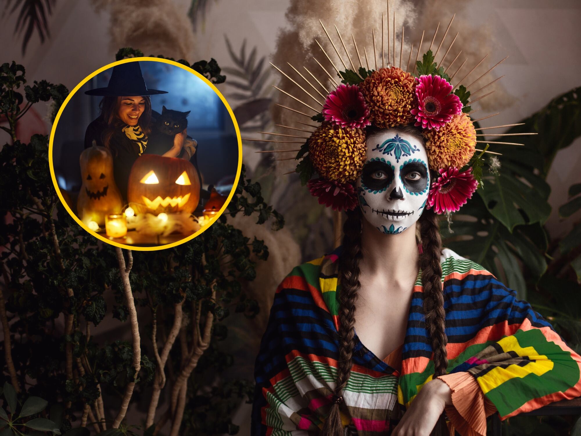 Referencia de Día de Muertos y Halloween. Foto: Anastasia Dorbusina/ skynesher vía Getty Images. 